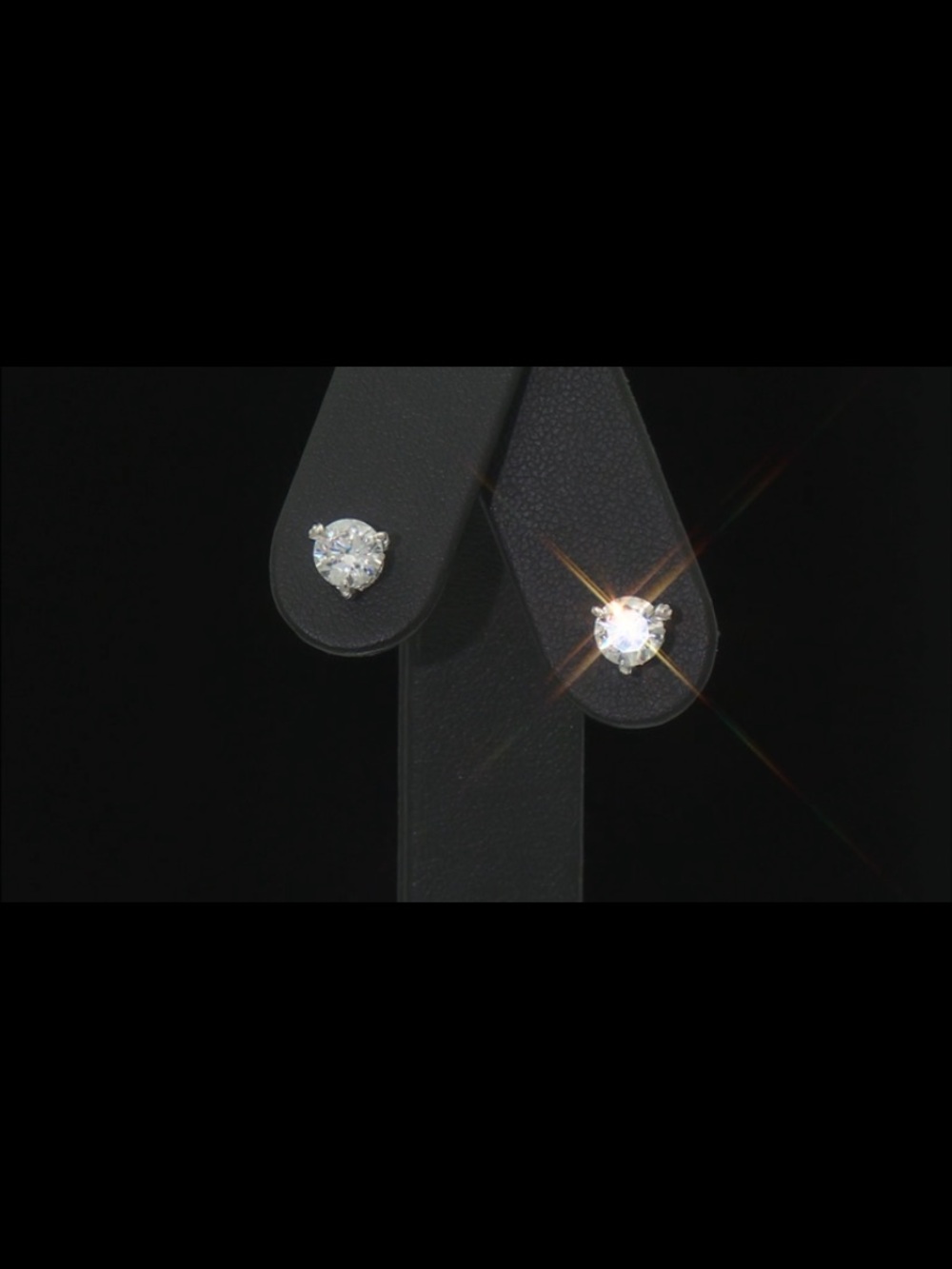 Judith Ripka 3 prong Sparkling Round Cubic Zirconia Stud Earrings -